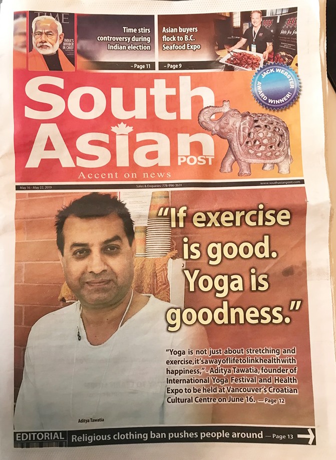 Media Coverage on 5th International Yoga Festival and Health Expo coverage organised by Mr. Aditya Tawatia